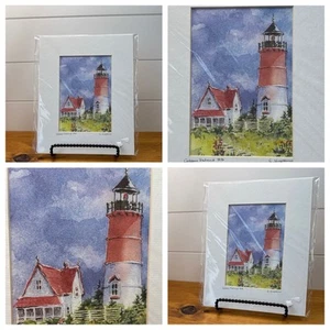 E. Hopkins Signed Lighthouse Art Print – Gibson Island MD Coastal Nautical Decor - Picture 1 of 24