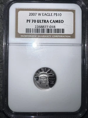 2007 W  1/10 oz Platinum Eagle P$10 NGC Soap Box PF 70 Ultra Cameo - Beauty! - Image 1 of 2