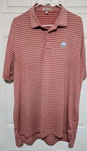 Peter Millar Sommer Komfort Polo Golf Shirt Herren Large Pfirsich Orange Belfair Logo - Bild 1 von 5