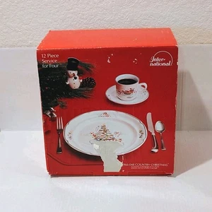 International China Country Weihnachten Speiseteller Set Japan Steinzeug 12 Teile  - Bild 1 von 18
