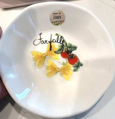 Effetti Pasta Farfalle Ensalada Servir Cuenco Italia Nuevo con Etiquetas Nuevo 8.5 ” Foto 1 de 4