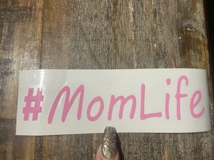 #Momlife Permanent Vinyl Decal Sticker Pink Waterproof Car Window Bumper - Bild 1 von 1