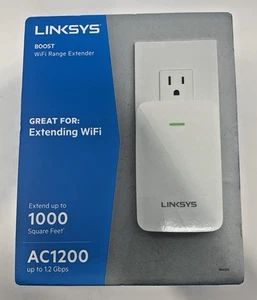 Linksys RE6350 AC1200 Boost Wi-Fi Range Extender White Exceptional In Box - Picture 1 of 7