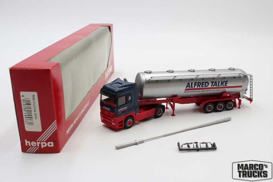 Herpa MB Actros MP1 LH 1857 Silo semitrailer "Alfred Talke" 144131 1:87 /H21543 - Image 1 of 1