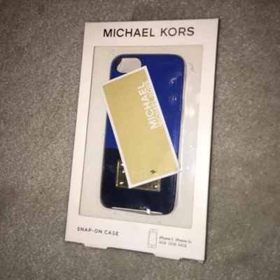 Michael Kors In Box New iPhone 5/5S Case Blue Black Designer Collectible Old  - Image 1 of 2