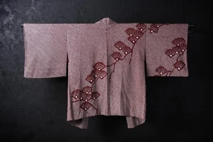 Vintage Japanese Kimono Silk Antique HAORI Jacket Robe Dress SHIBORI/KIM30/430 - Picture 1 of 10
