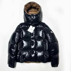 100% AUTHENTIC MONCLER MENS SIZE 2 MEDIUM M JACKET PUFFER DOWN BLACK PARANA - Picture 1 of 20