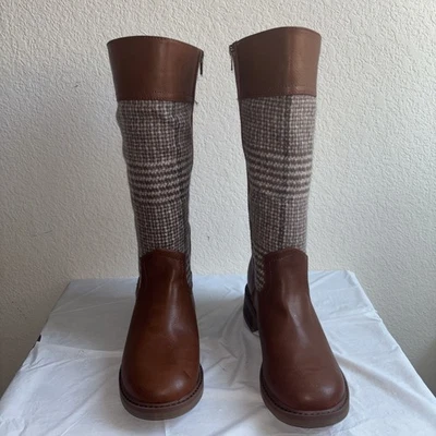 Yellow Box  Sweater Style Brown Vegan Leather Mid Calf  Boot  Sz 8.5  1” Heel - Image 1 of 4