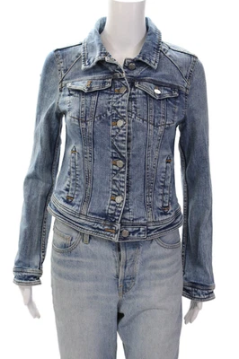 Chaqueta de mezclilla de algodón azul Pilcro and the Letterpress Anthropologie para mujer talla XS Foto 1 de 4