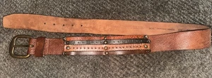 Vintage Diesel 100% Leather Brown Y2K Classic Belt Made Italy Sz 95cm 34-36” - Picture 1 of 11