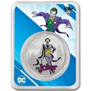 SAMOA ONZA DE PLATA PURA 5$ BATMAN DC JOKER 2024 COLOR - Picture 1 of 2
