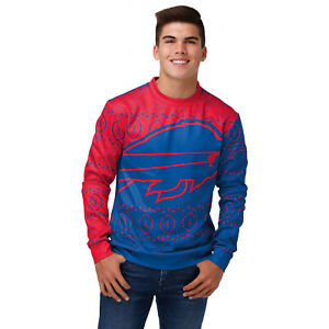 FOCO Men's NFL Buffalo Bills Ugly Printed Sweater