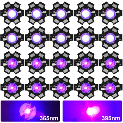 High Power 365nm/395nm UV LED Chip Birne COB Lichtperlen 3W 700mA Schwarz licht - Bild 1 von 4