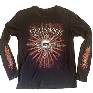 Camicia vintage GODSMACK nera manica lunga rock metal band merch spellout back hit - Foto 1 di 10