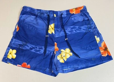 Pantalones Cortos Vintage Body Glove Floral Hawaiano Cordón 4 Bolsillos Talla L 32-34 Foto 1 de 4