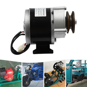 250W Brushed Motor Gear Reduction Electric Motor Gear Motor w/ Belt Pulley 12VDC - Picture 1 of 18
