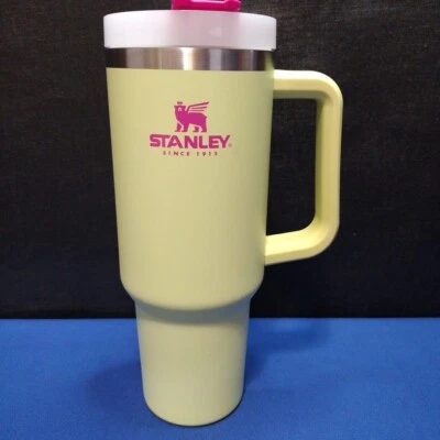 Stanley 40 oz Rare Citron Mix Lime Pink Logo Adventure Quencher Tumbler Retired - Image 1 of 4