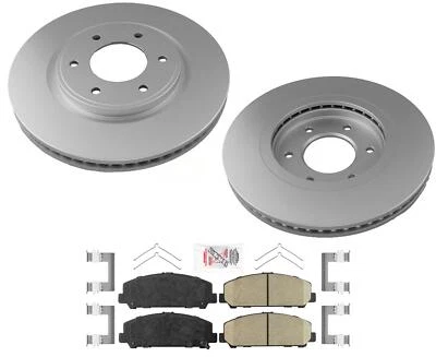 AmeriBRAKES OE Coated Front Disc Brake Rotors Pads For 2008-2015 Nissan Armada - Image 1 of 4