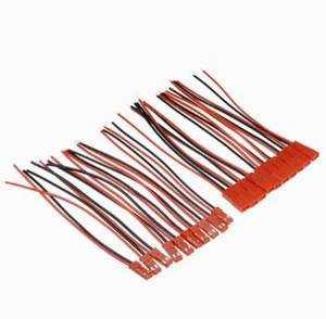 JST Male Female Plug 22AWG Connecting Wire 2Pin Red & Black Parallel Wire 10CM - Picture 1 of 2