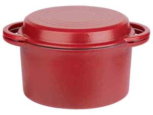 GSW Gusseisen Kochtopf 2-in-1 21cm rot Kochen Essen Topf - Neu - Bild 1 von 1