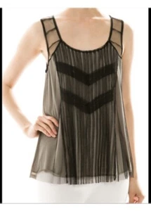 Hem & Thread Tank Top Women’s Sz M Black Sheer Y2K - Picture 1 of 1