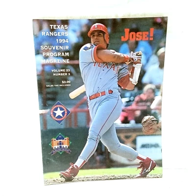 1994 Texas Rangers Official Souvenir Program Jose Conseco Arlington Stadium - Image 1 of 2