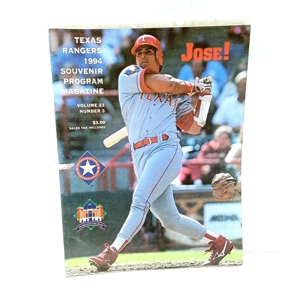 1994 Texas Rangers Official Souvenir Program Jose Conseco Arlington Stadium - Image 1 of 2