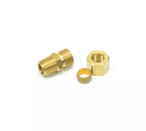 3/8 OD Compression Tube to 1/4 Male Npt Adapter Fitting Connector Water Oil Gas - Picture 1 of 7