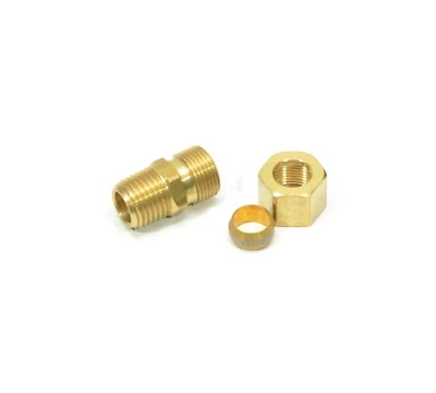 3/8 OD Compression Tube to 1/4 Male Npt Adapter Fitting Connector Water Oil Gas - Image 1 of 4