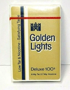 Golden Lights Deluxe 100's Playing Cards Vintage Advertising New Factory Sealed - Picture 1 of 3