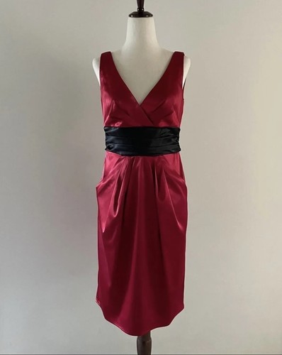 VALENTINO Abito da cocktail corto con tasche Onyx nite rosso nite taglia 4