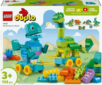 LEGO Duplo 10451 3in1 Dinosaurs on Wheels 108 pcs Toy Building Kit - Image 1 of 4