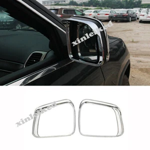 2P Chrome Door Mirror Rain Eyebrow Cover Trim For Jeep Grand Cherokee 2011-2017 - Bild 1 von 6
