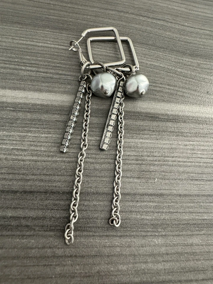 Pendientes de aro cuadrados intercambiables esmerilados Sabina Foto 1 de 4