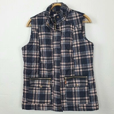 MILLERS Womens Black/Beige Check Sleeveless Puffer Vest Jacket Size 12 - image 1 of 4