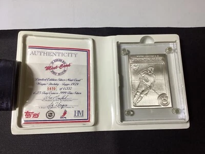 WAYNE GRETZKY 1993 Highland Mint Topps 1979 4.25oz Silver ROOKIE 830 / 1000 - Image 1 of 4