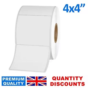 4 x 4" 100 x 100mm WHITE DIRECT THERMAL LABELS 500 ROLL DPD INTERLINK POSTAGE - Imagen 1 de 11