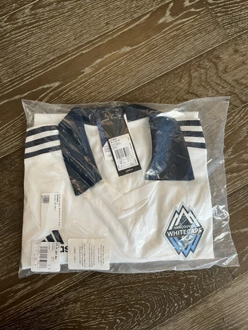 ADIDAS AUTHENTIC MLS VANCOUVER WHITECAPS TEAM JERSEY WHITE SIZE L 2014 Cover