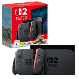 Nintendo Switch 2 Konsole Schwarz + Videospiel Mario Kart World (Download Code) - Bild 1 von 19
