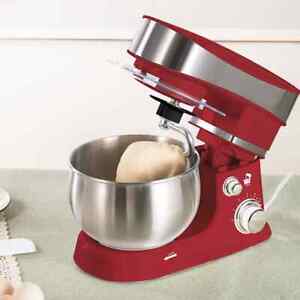 3.2 Quart Stainless Steel Stand Mixer 6 Speed for Dough,Bakery/Salad Red & Black