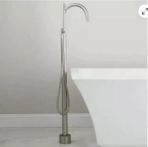 Grifo de bañera independiente de cuello de cisne Carissa Signature Hardware - níquel cepillado - Imagen 1 de 2