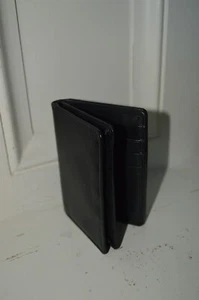 Cartera plegable negra de cuero genuino para hombre nueva sin etiquetas - Imagen 1 de 5