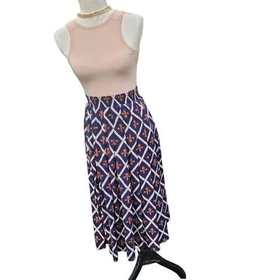 Marisa Christina. Vintage, A-Line Skirt w/ Fleur-de-lis Pattern. Small - Image 1 of 4
