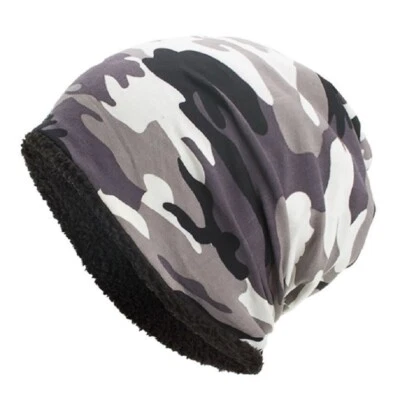 Urbano Gris Blanco Negro Camuflaje Calce Suelto Medias Forradas Gorra Sombrero Caza Foto 1 de 2