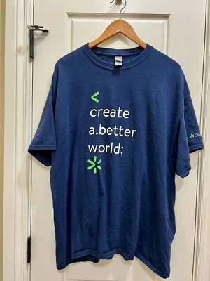 Walmart Employee Size 2XL Navy Blue “Global Tech” Tee Shirt, B#12 - Image 1 of 4