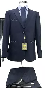 ABITO UOMO SARTORIALE BLU DROP 0 CALIBRATO 57 59 61 63 65 67 69 FRESCO LANA P/E - Zdjęcie 1 z 14
