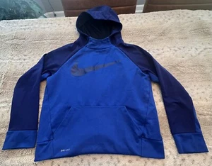 Nike Boys Large Blue Hoodie Dri-Fit Youth Kids with Pockets - Picture 1 of 14
