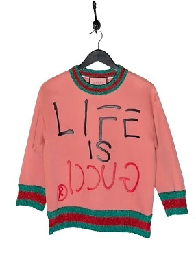 Sudadera Gucci "Life Is Gucci" Ghost Rosa Algodón - XSMALL Foto 1 de 4