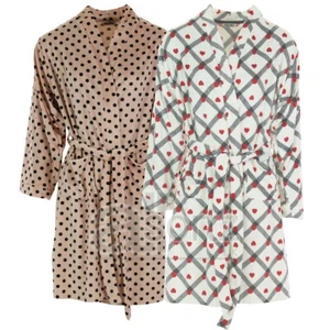 Ladies Dressing Gown Soft & Cosy Feel Velour Fleece Bathrobe Gift Uk Size M S L - Picture 1 of 9