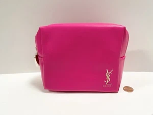 Yves Saint Laurent YSL Parfums Makeup Cosmetic Bag Toiletry Travel Pouch Pink - Picture 1 of 5